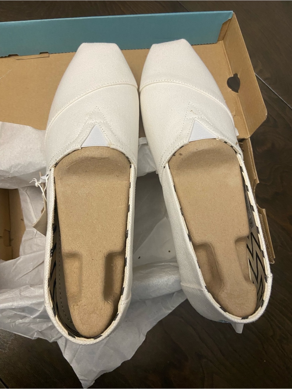 Toms White Canvas Slip-On Flats